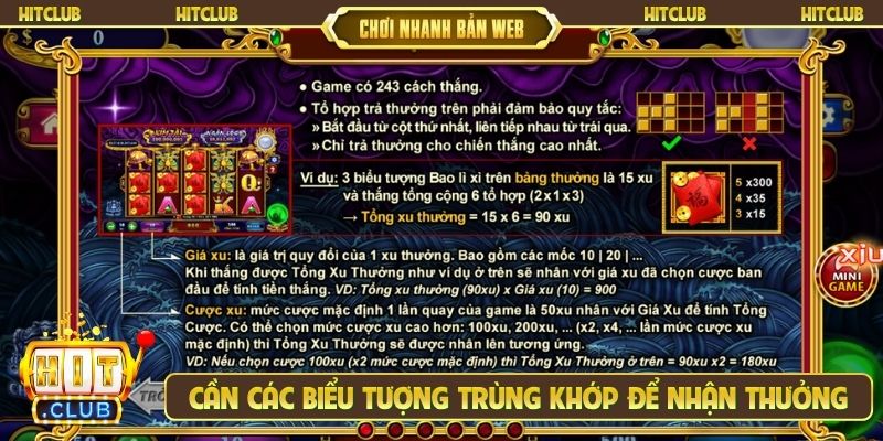 Cần các biểu tượng trùng khớp để nhận thưởng