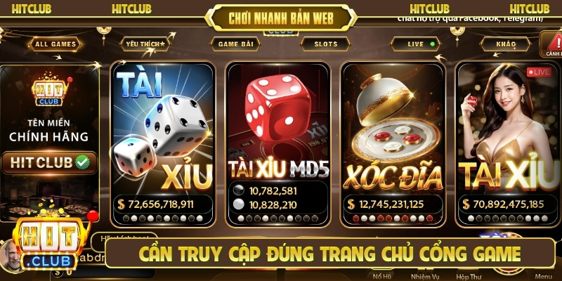 Cần truy cập đúng trang chủ cổng game