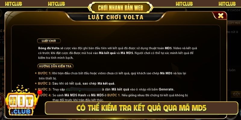 Có thể kiểm tra kết quả qua mã MD5