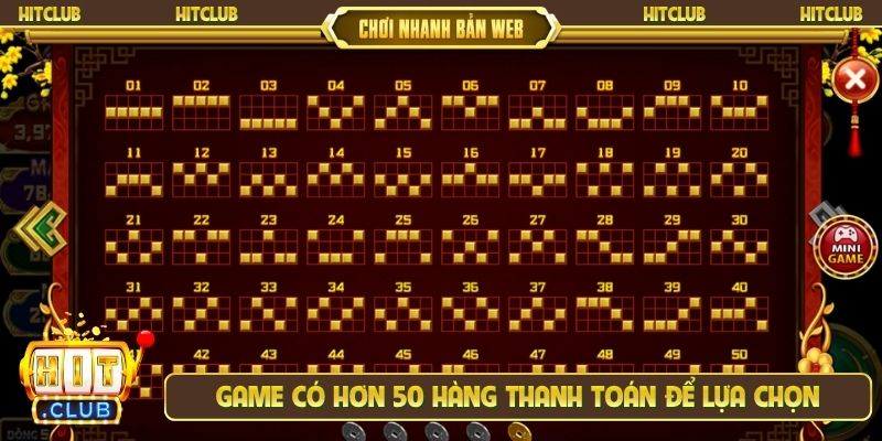 Game có hơn 50 hàng thanh toán để lựa chọn